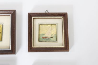 Réunion de huit chromolithographies en feuilles...
