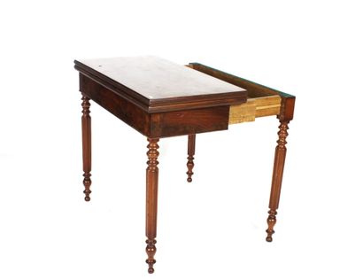 Mahogany and mahogany veneer game table,...