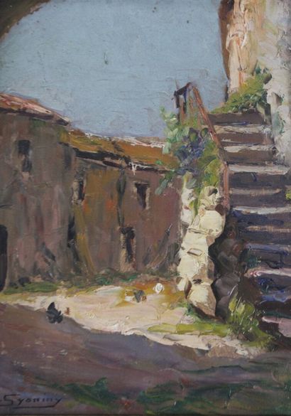 Georges L. GYANINY (XXe)
La cour de ferme
Huile...