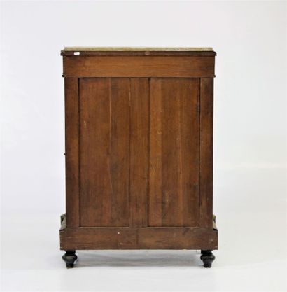 Black lacquered wood high cabinet, opening...