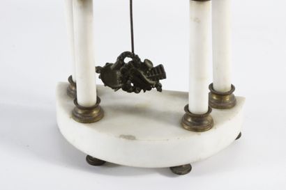 Portico clock in white marble with ormolu...