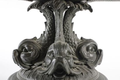 Covered Medici vase in black patina bronze,...