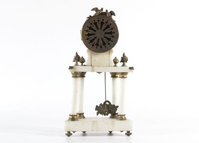 Portico clock in white marble with ormolu...