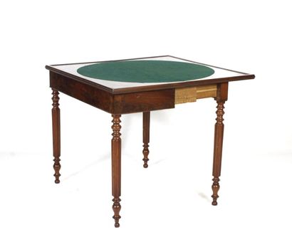 Mahogany and mahogany veneer game table,...