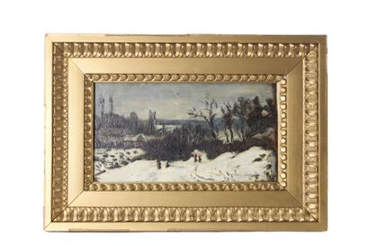 École française du XIXe siècle
Paysage enneigé
Huile...