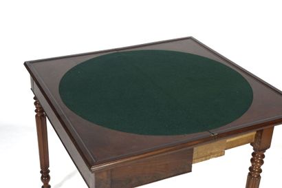 Mahogany and mahogany veneer game table,...