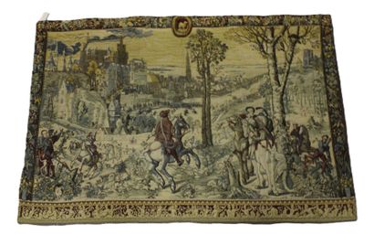 Wool tapestry with medieval scene. 
H_133...