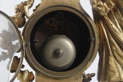 Table clock in chased and gilded bronze,...