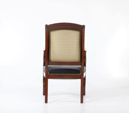 Pair of slightly upturned mahogany and mahogany...