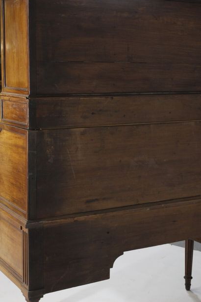 Bonheur du jour walnut cylinder top revealing...
