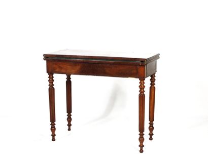 Mahogany and mahogany veneer game table,...
