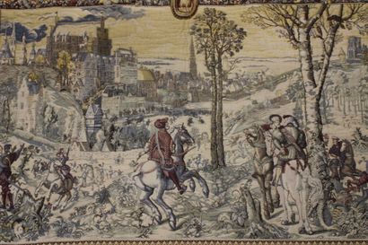 Wool tapestry with medieval scene. 
H_133...