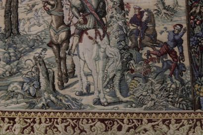 Wool tapestry with medieval scene. 
H_133...