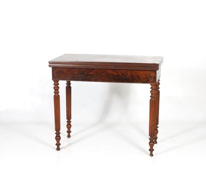 Mahogany and mahogany veneer game table,...