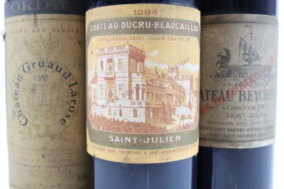 Reunion of 3 bottles of SAINT-JULIEN, yellowed...