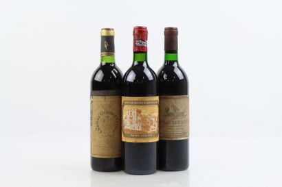 Reunion of 3 bottles of SAINT-JULIEN, yellowed...