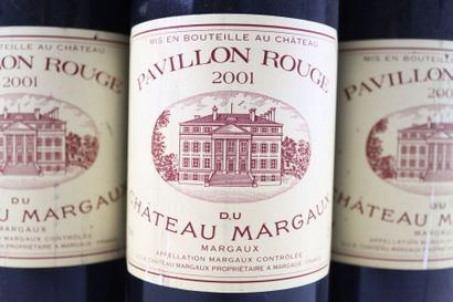 3 bottles of MARGAUX Pavillon Rouge 2001...