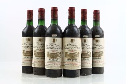 6 bottles of MARGAUX 1980 from Château PRIEURE-LICHINE...