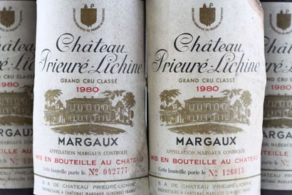 6 bottles of MARGAUX 1980 from Château PRIEURE-LICHINE...
