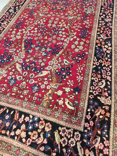 Fine old Isfahan carpet with earthly paradise...