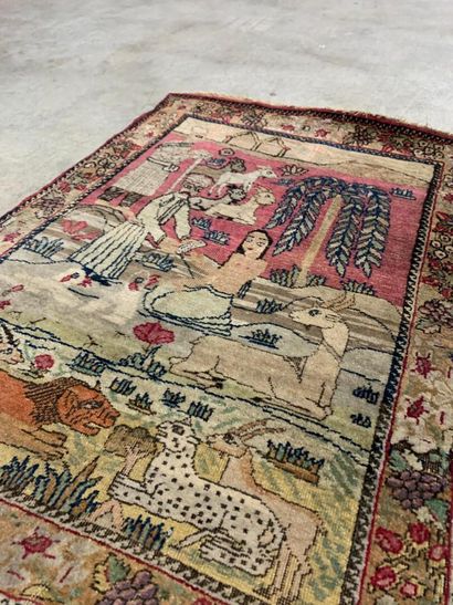 Original Kirman carpet wash
Village scene...