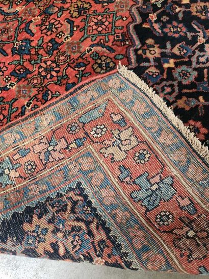 Old Bidjar
Midnight-blue Herati field decorated...