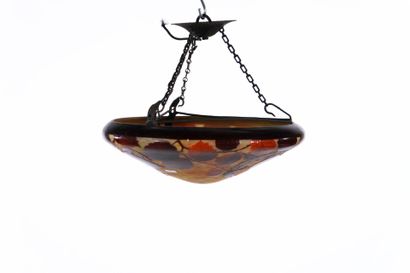 DAUM Nancy
Wrought-iron suspension lamp and...