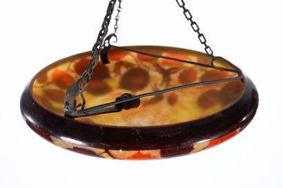 DAUM Nancy
Wrought-iron suspension lamp and...
