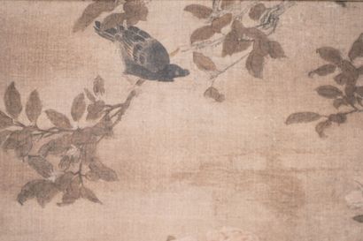 CHINA. 
Painting on silk depicting ducks...