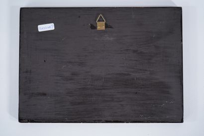 CHINA XXth. 
Reunion of three black lacquered...