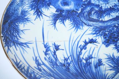 Asia
Large porcelain dish with white-blue...