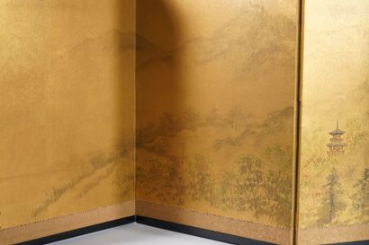 JAPAN 
4-leaf ink-on-silk screen depicting...