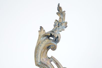 Chased and gilt bronze andirons decorated...