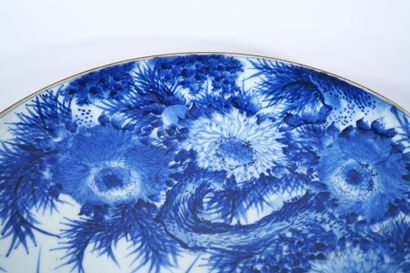 Asia
Large porcelain dish with white-blue...