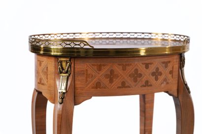 Drum-shaped lounge table in rosewood and...