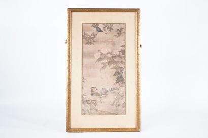 CHINA. 
Painting on silk depicting ducks...