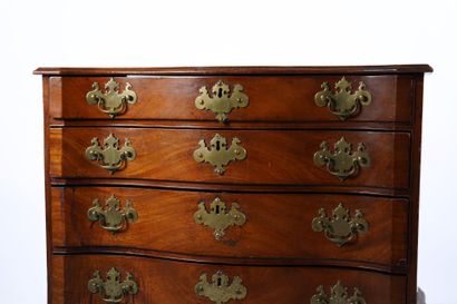 Wood veneer chest of drawers opening in front...
