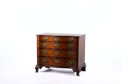 Wood veneer chest of drawers opening in front...