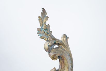Chased and gilt bronze andirons decorated...