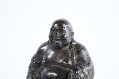 CHINA 
Laughing Buddha in bronze with brown...