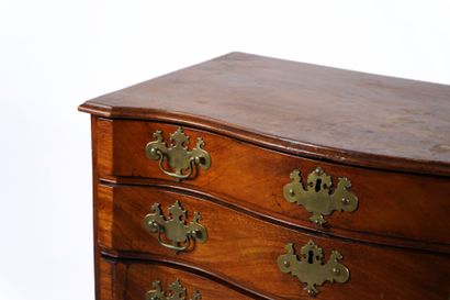 Wood veneer chest of drawers opening in front...