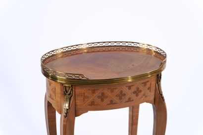 Drum-shaped lounge table in rosewood and...
