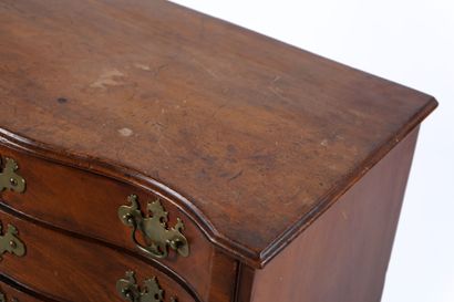 Wood veneer chest of drawers opening in front...