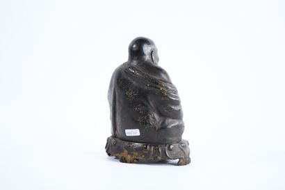 CHINA 
Laughing Buddha in bronze with brown...