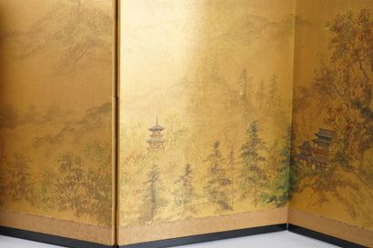 JAPAN 
4-leaf ink-on-silk screen depicting...