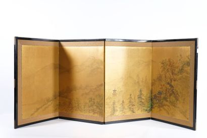 JAPAN 
4-leaf ink-on-silk screen depicting...