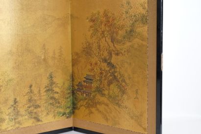 JAPAN 
4-leaf ink-on-silk screen depicting...