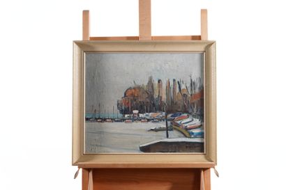 ECOLE DU XXème 
Vue sur les quais 
Huile...