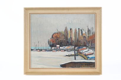 ECOLE DU XXème 
Vue sur les quais 
Huile...