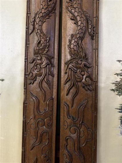 CHINE
Suite de trois panneaux panneau en...